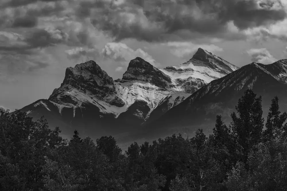 The Three Sisters mountains above Canmore